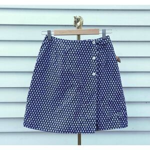 Vintage Century High Waist Navy Blue Hashtag Mini Skirt Skort